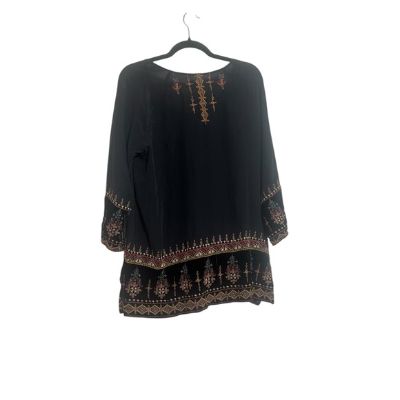Johnny Was Valea Blouse Embroidered Silk Tunic Blouse Size Medium - Picture 5 of 8